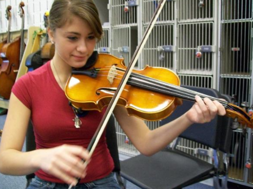 Academy student playing violin 